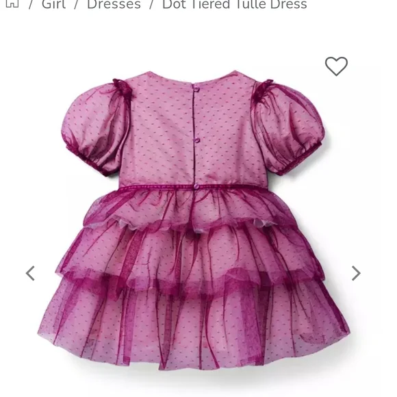 Sale 🎉🥳 4/$25 or $10 Janie & Jack Burgandy Tulle Dress Size 3T. - Picture 4 of 5